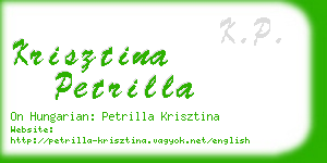 krisztina petrilla business card